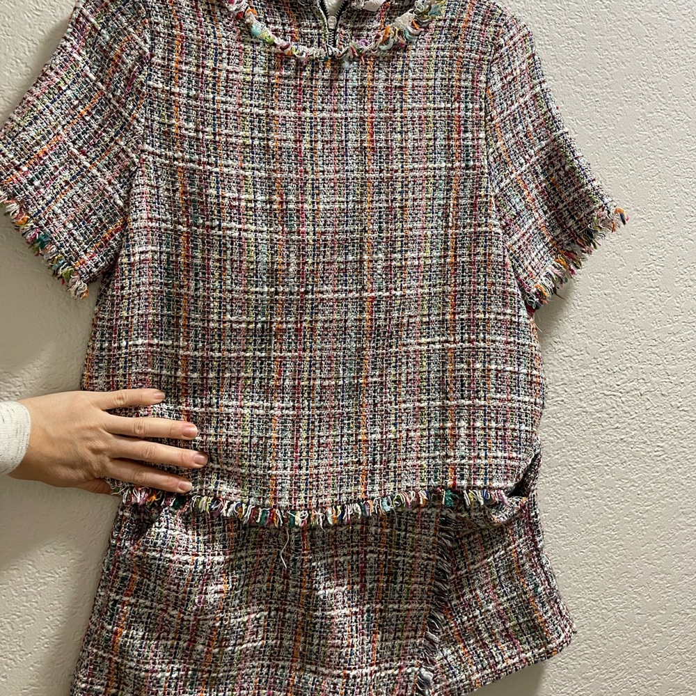 ZARA small tweed top and skirt set